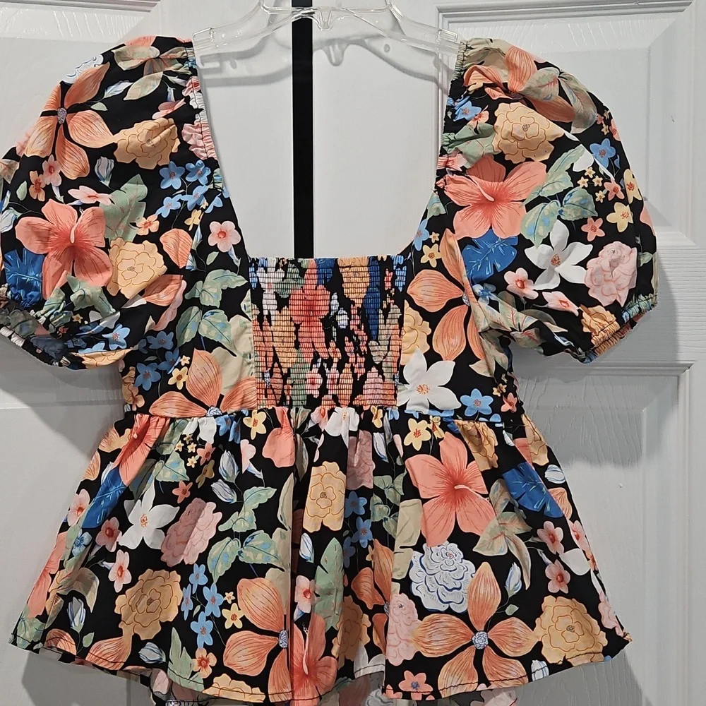 Buddy Love Floral Print Puff Sleeve Top - Picture 5 of 6